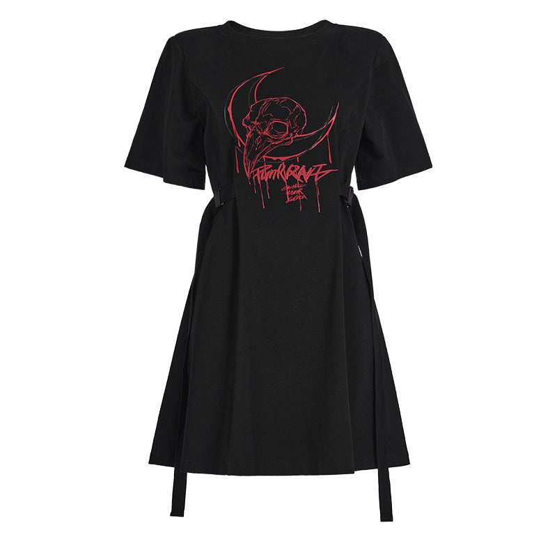 Punk Dark Waist T Shirt Dress