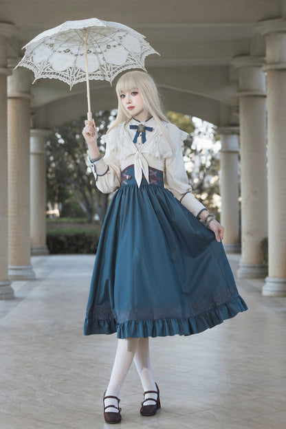 [pre-order] Retro Lolita Classic Blouse Skirt Shawl Suit