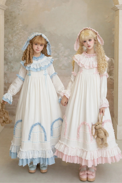 Rabbit Twin Pink Lolita Dress + Rabbit Headband