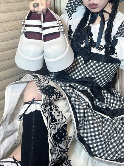 Retro Round Toe Gothic Punk Platform Shoes [matte/lace]