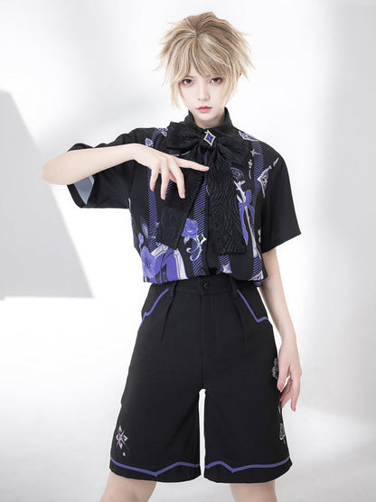 Handsome Prince Print Loose Shirt + Shorts [pre-order]