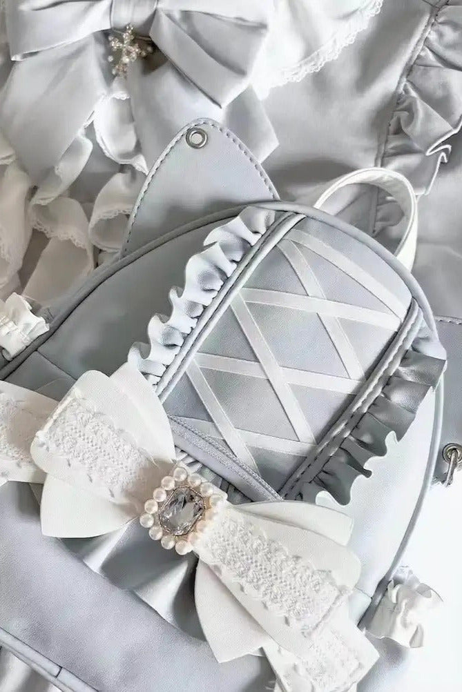 [pre-order] Cat Ear Jewel Ribbon Backpack