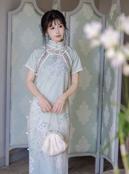 [pre-order] Full Front Print Cheongsam Dress