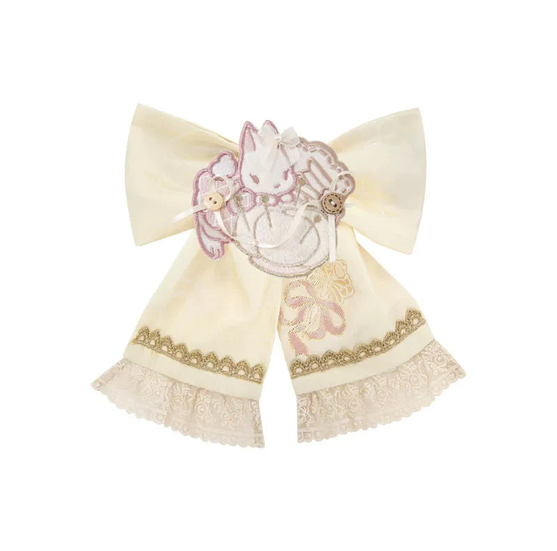Chinese-style Pastel Top + Apron + Bow + Necklace + Brooch + Hair Accessories
