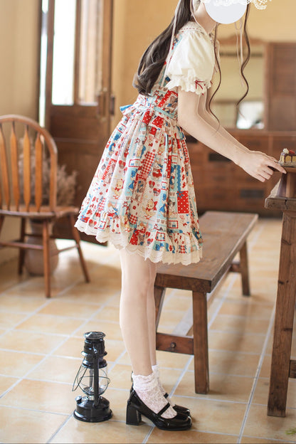 Retro Pop Doll Patchwork Dress