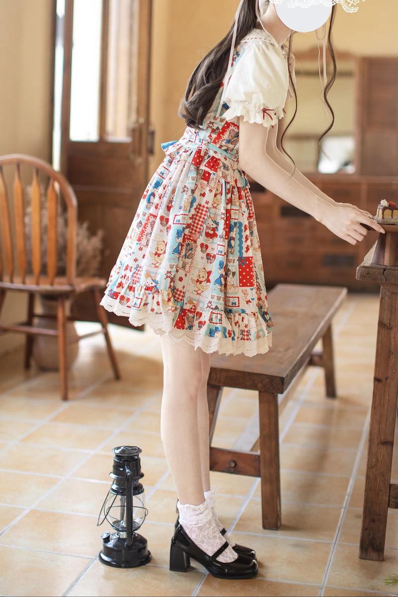 Retro Pop Doll Patchwork Dress