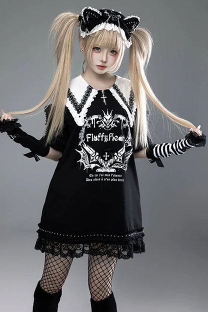 Witch Apprentice Subculture T-shirt Dress + Suspender Apron