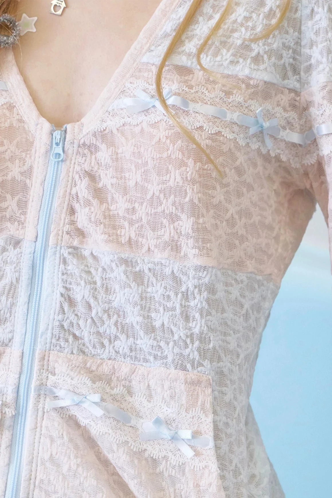 Fitted Lace Hooded Top