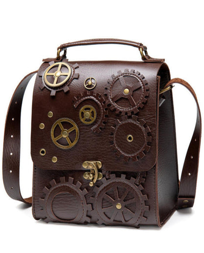 Steampunk Antique Leather Flap Bag