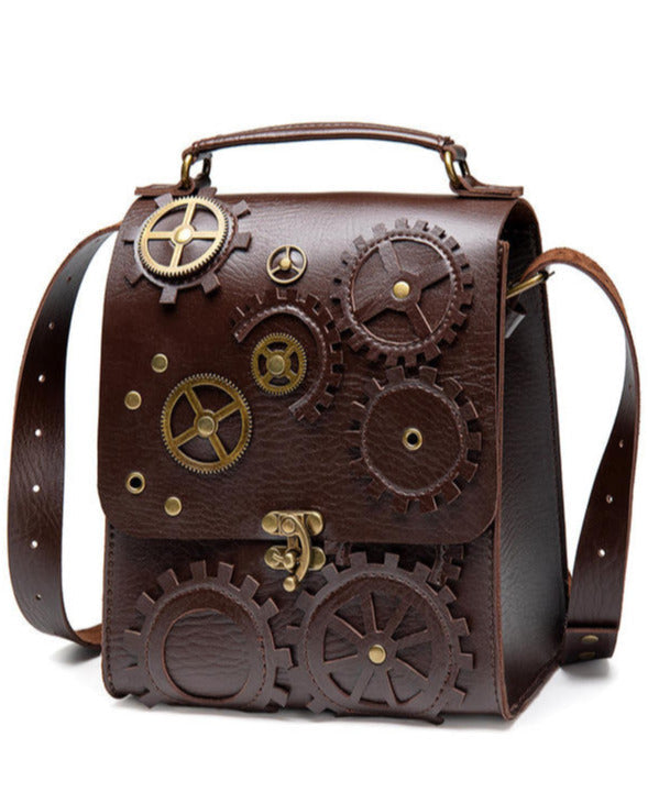 Steampunk Antique Leather Flap Bag