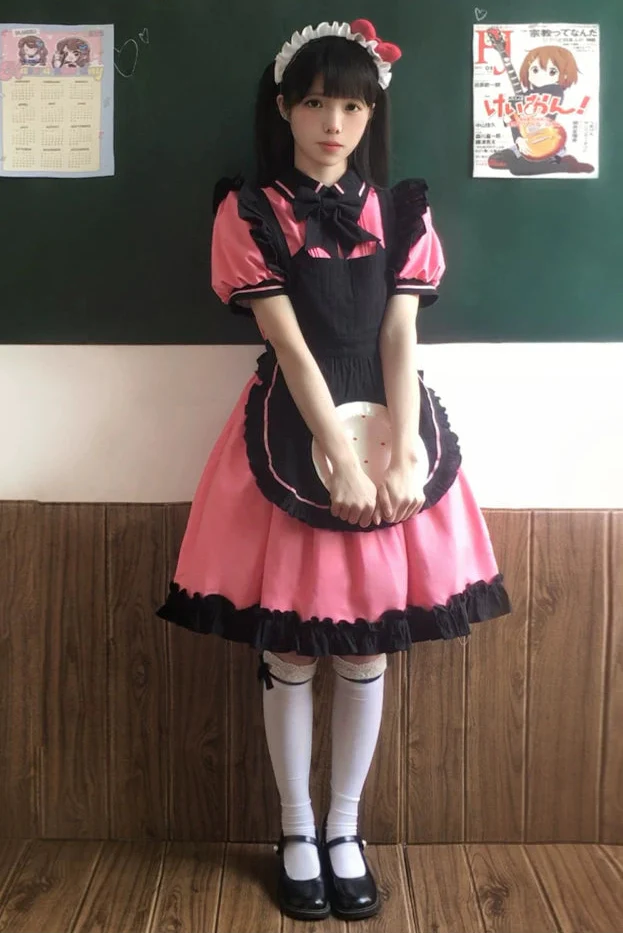 Mint Black Berry Lolita Dress + Apron + Tie