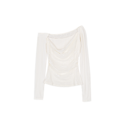 Lace Patchwork Knit Top + Skirt