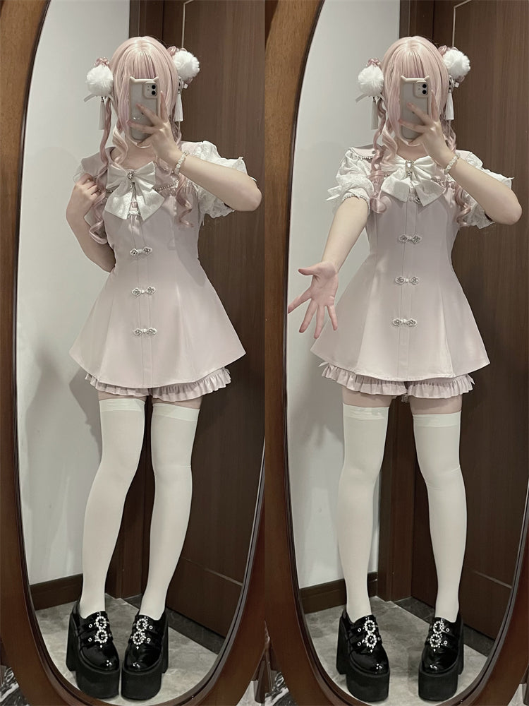 Subculture Dark Kawaii Chinese-style Sweet Top + Pants