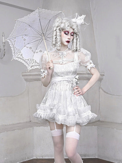 Pure White Lace Dress + Inner Pants