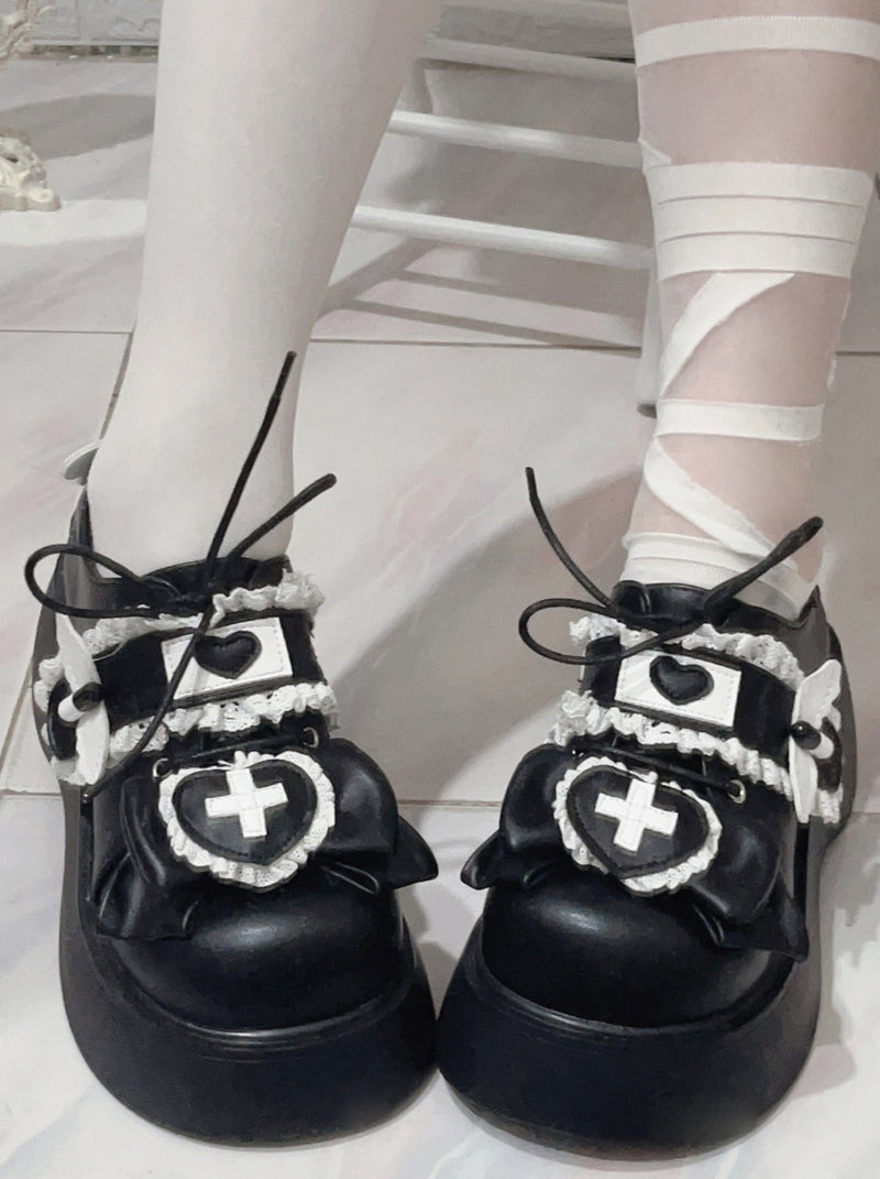 [angel Style] Love Medical Band-aid Platform Shoes