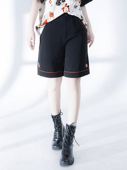 Flower Drunk Retro Print Shirt + Embroidery Shorts [pre-order]
