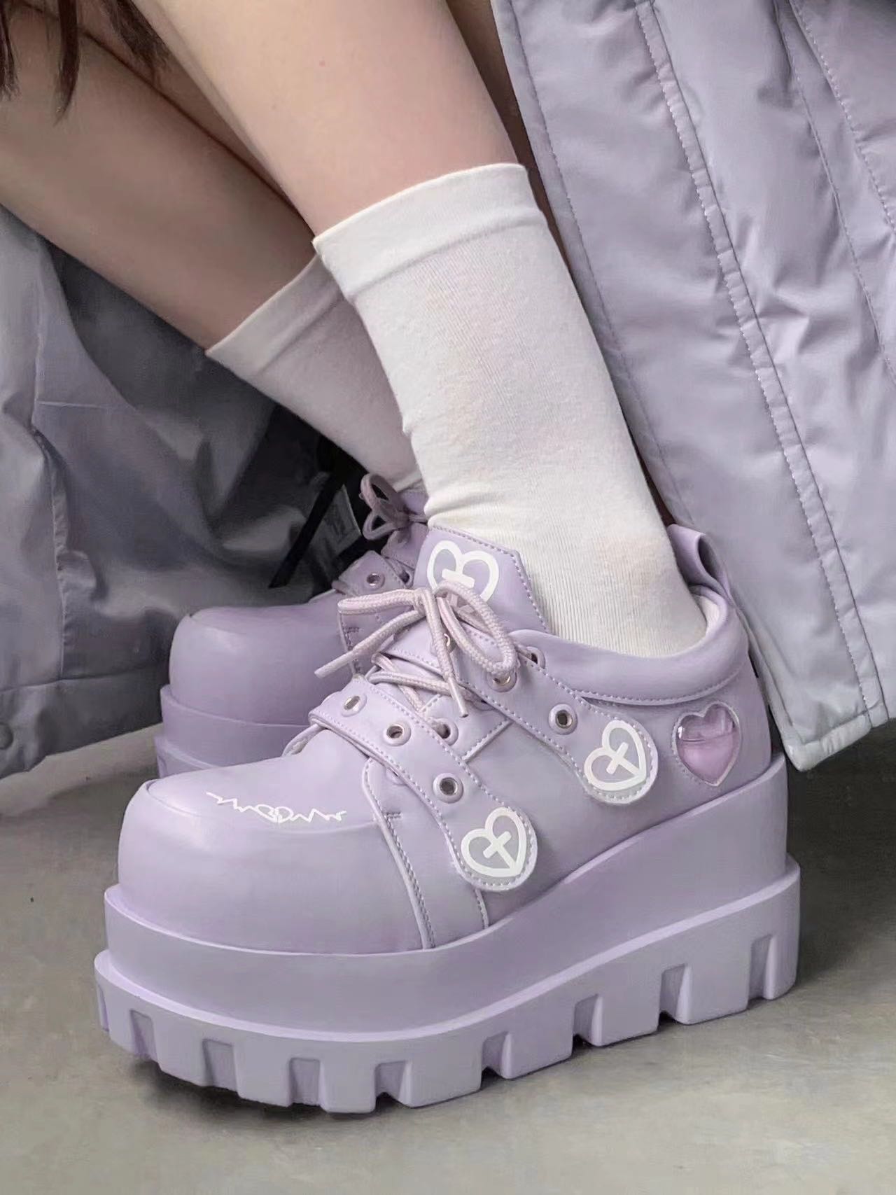 Punk Love Cross Macaron Subculture Platform Shoes