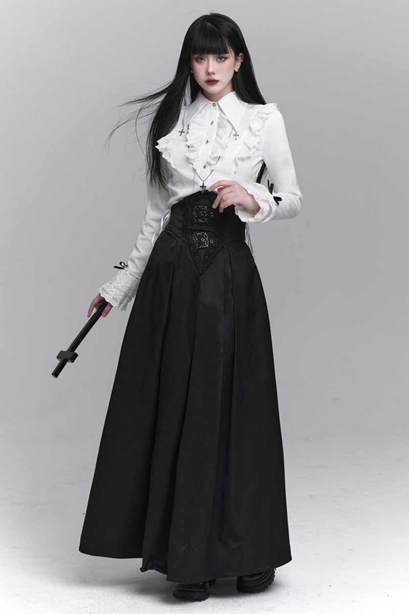 Gothic Style Subculture Top + Long Skirt