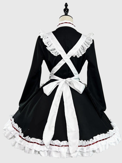 Monochrome Maid Ruffled Dress
