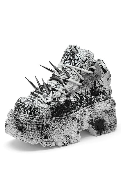 Crush Paint Design Platform Shoes