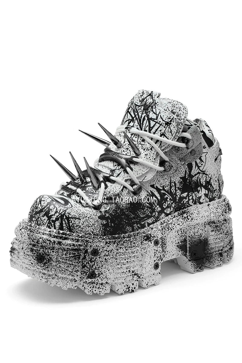 Crush Paint Design Platform Shoes