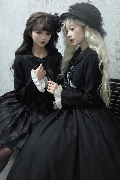 Silent Black Lady Lolita Princess Jumperskirt + Cropped Top