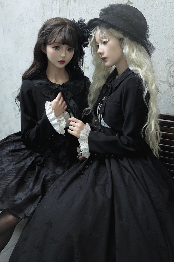 Silent Black Lady Lolita Princess Jumperskirt + Cropped Top
