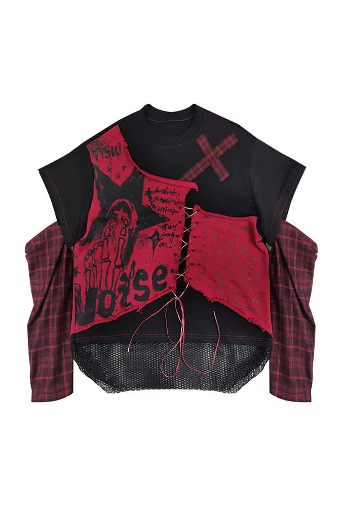 Punk Rock Patchwork Sweatshirt