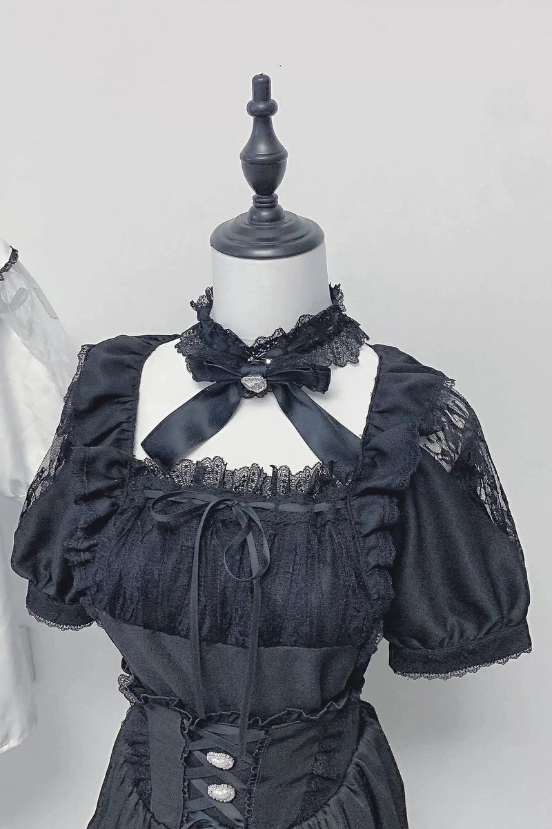 [pre-order] Lace Ribbon Shirt + Skirt
