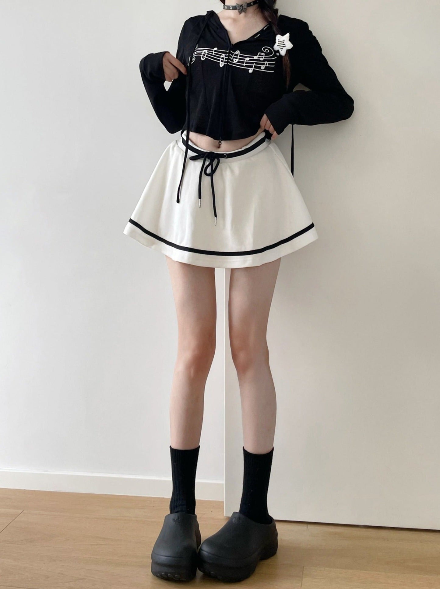 Sporty Mix Top + Hooded Hoodie + Camisole + Culottes