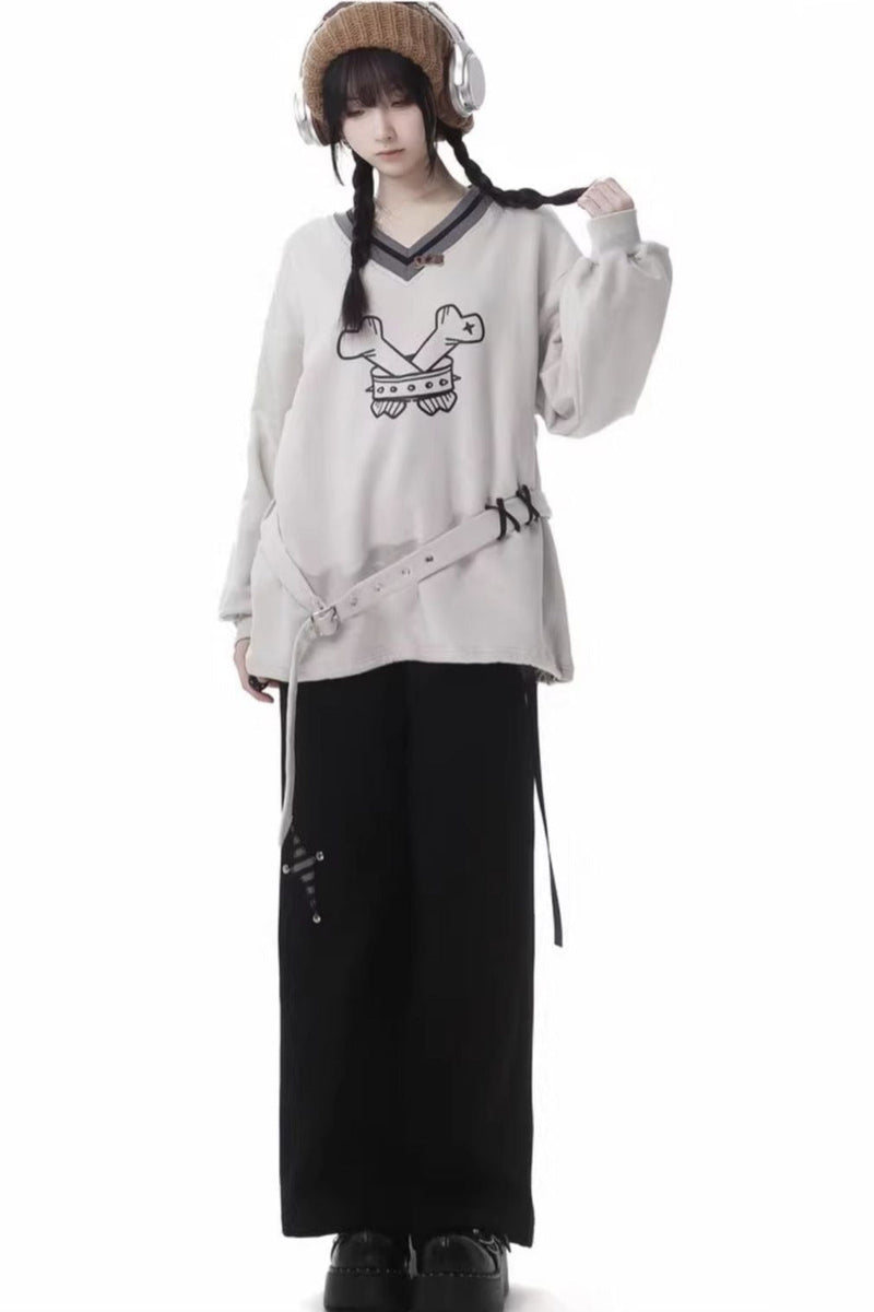 Gray Tone Shadow High End Star Cross Patch Buckle Coat Set