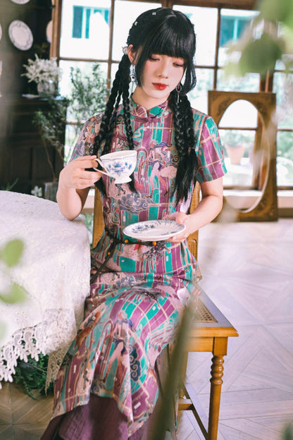 Phantom Chinese-style Fishtail Cheongsam Dress