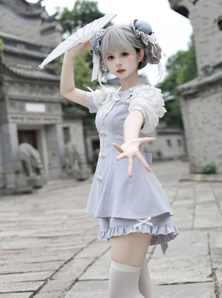 Subculture Dark Kawaii Chinese-style Sweet Top + Pants