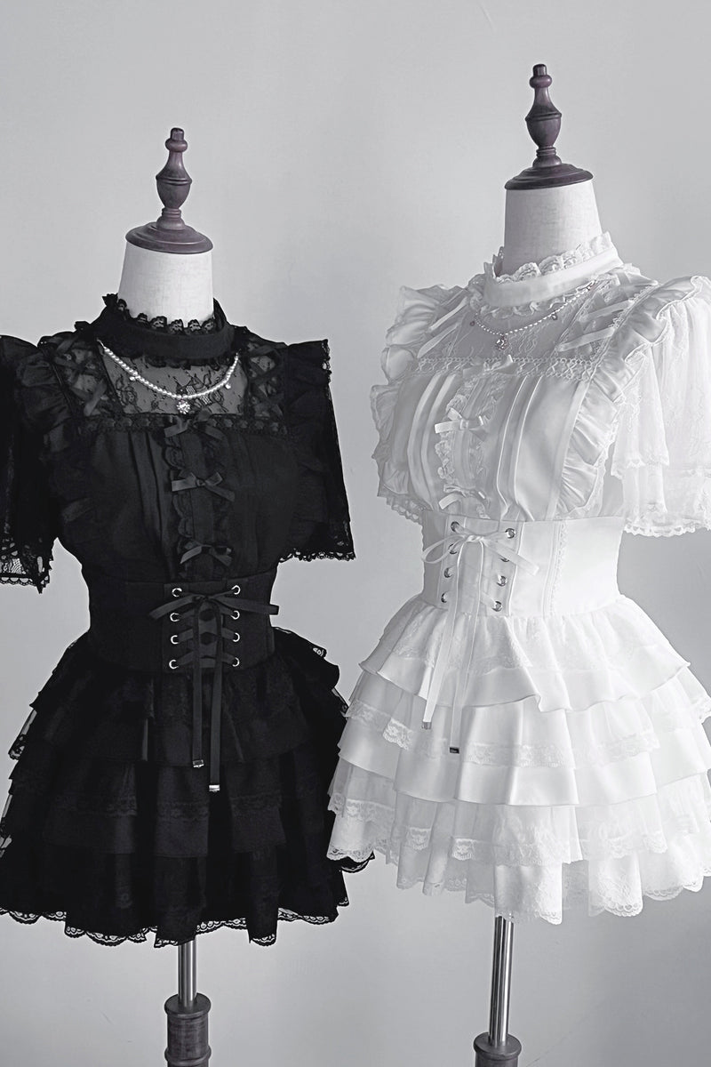 Jirai Lace Top + Tiered Skirt