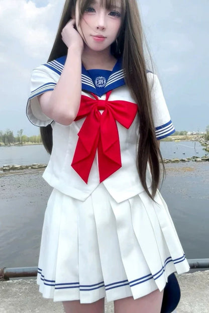 Pop Heroine Sailor Uniform + Pleated Skirt