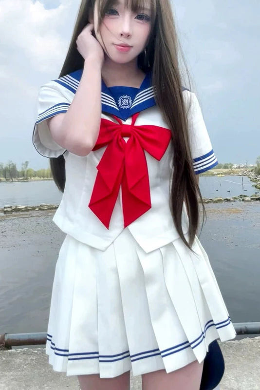 Pop Heroine Sailor Uniform + Pleated Skirt