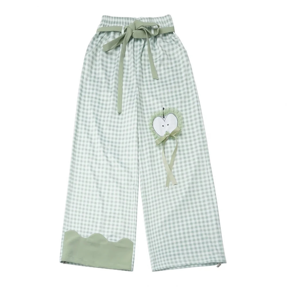 Blue Apple Vibe Top + Suspender Skirt + Wide Pants