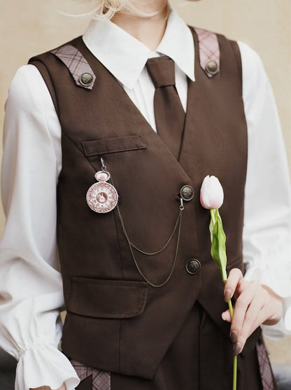 Detective Boy Vest + Ruffle Blouse + Balloon Pants