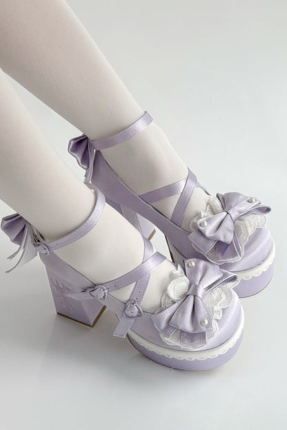 Sweet Ruffle Ribbon Lolita Shoes