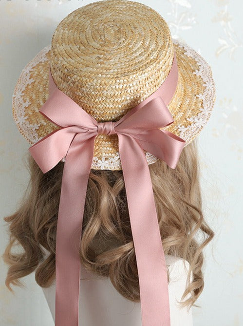 Back Big Ribbon Girly Summer Hat
