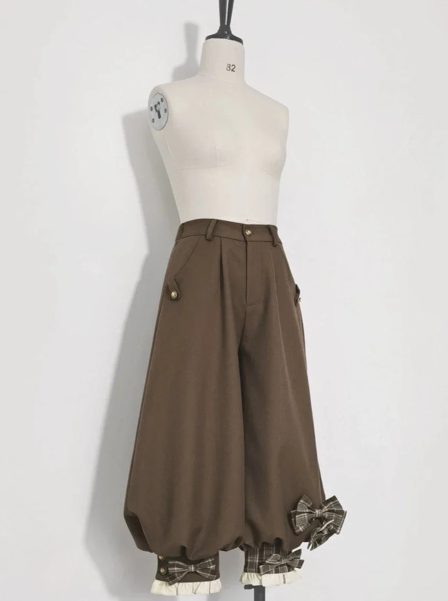 Sweet Cool Vest + Brown Shirt + Balloon Pants