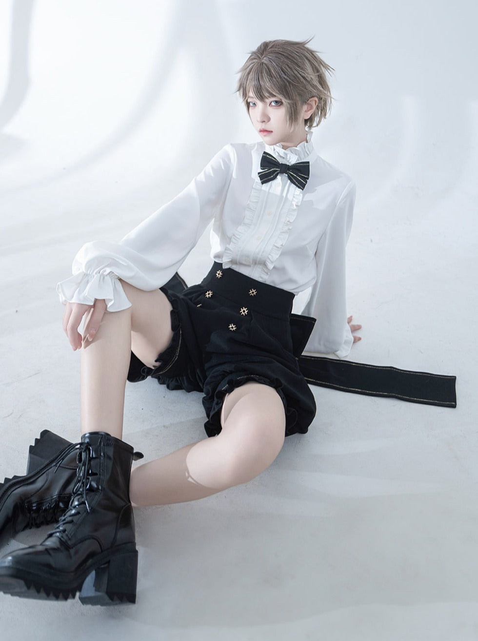 Dark Prince Hooded Cape + Rabbit Hooded Vest + Pumpkin Pants + Ruffle Shirt + Big Waist Ribbon [pre-order]