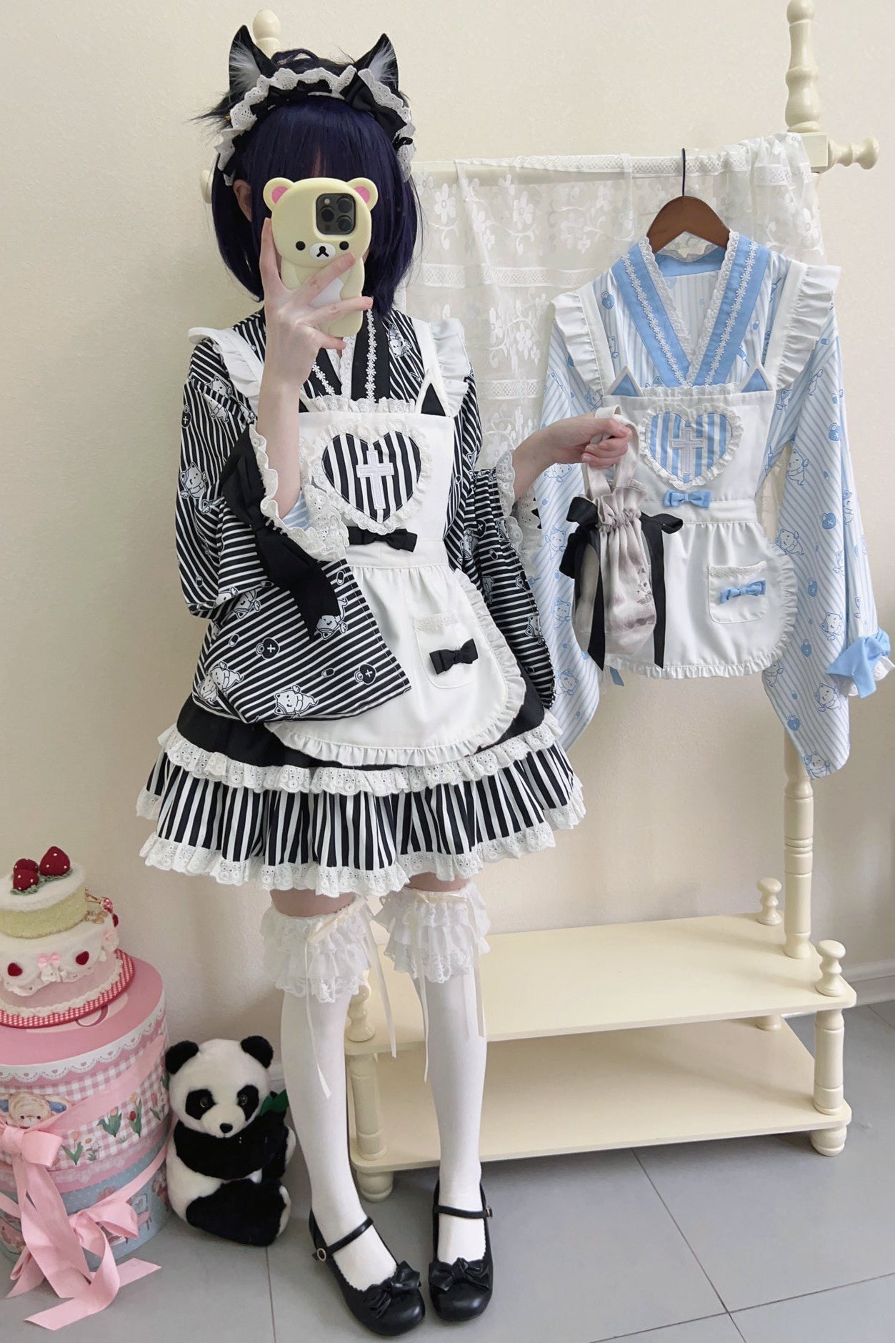 Medical Japanese Style Maid Stripe Lolita