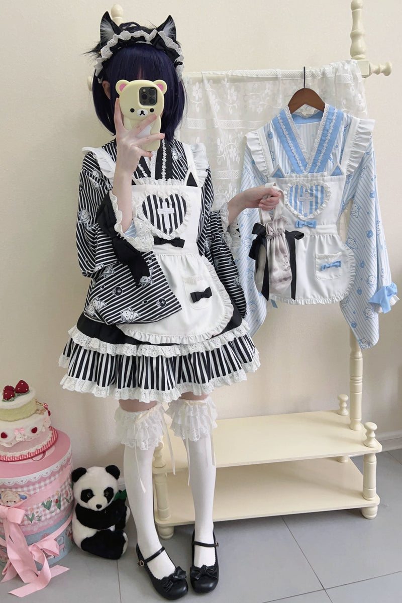 Medical Japanese Style Maid Stripe Lolita