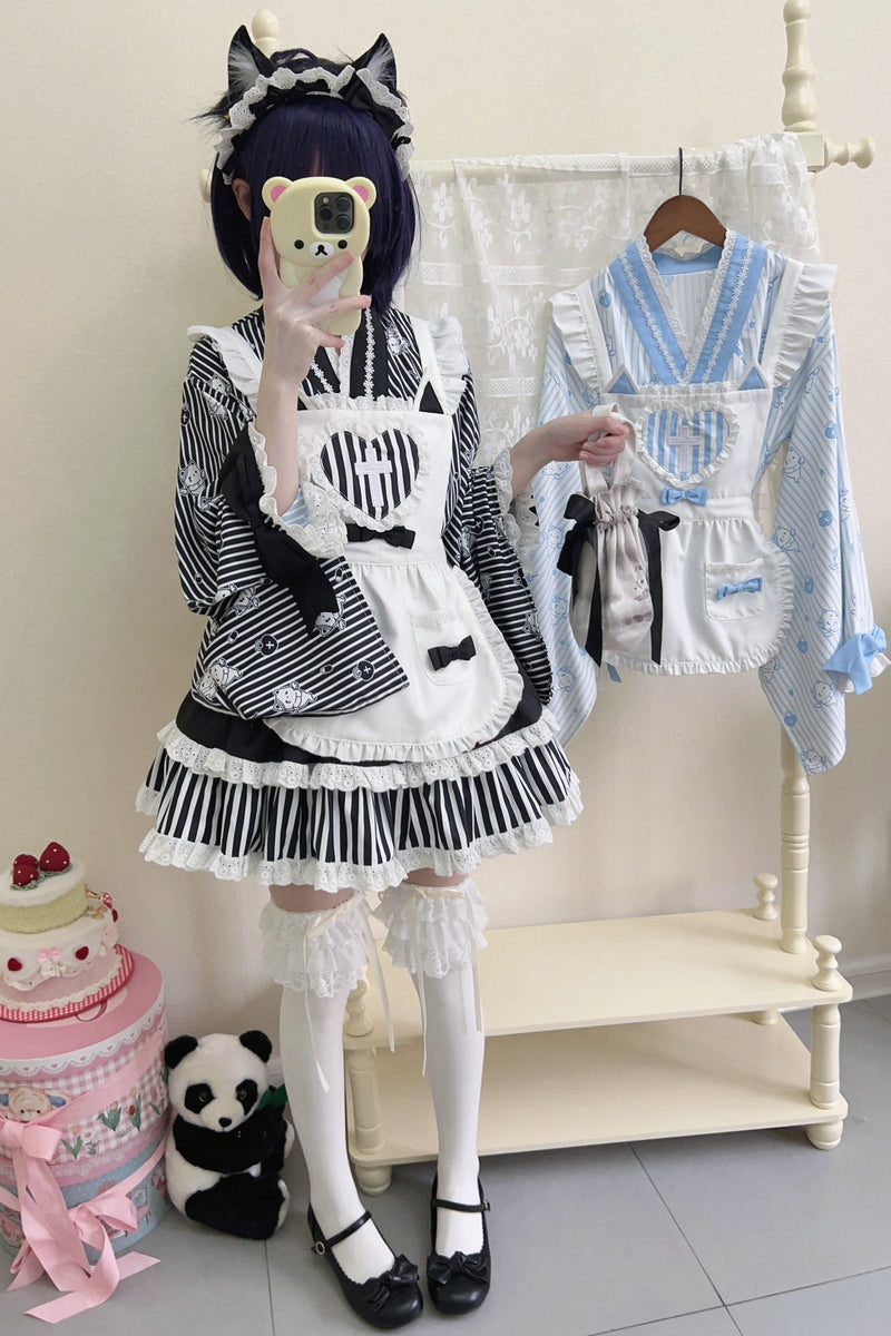 Medical Japanese Style Maid Stripe Lolita