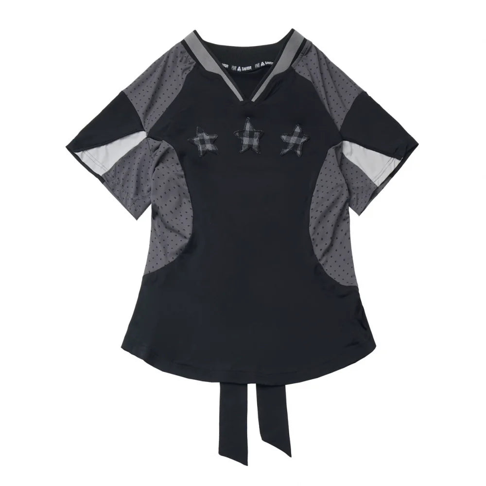 Mode Star Jersey Crew Neck Top + V Neck Top + Short Skirt + Long Skirt