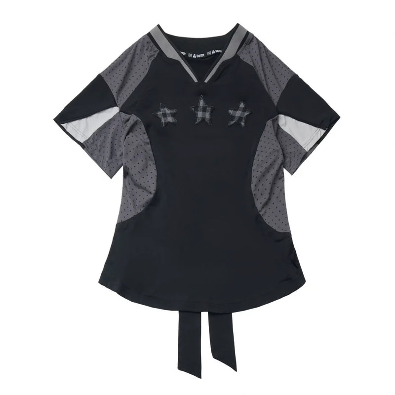 Mode Star Jersey Crew Neck Top + V Neck Top + Short Skirt + Long Skirt