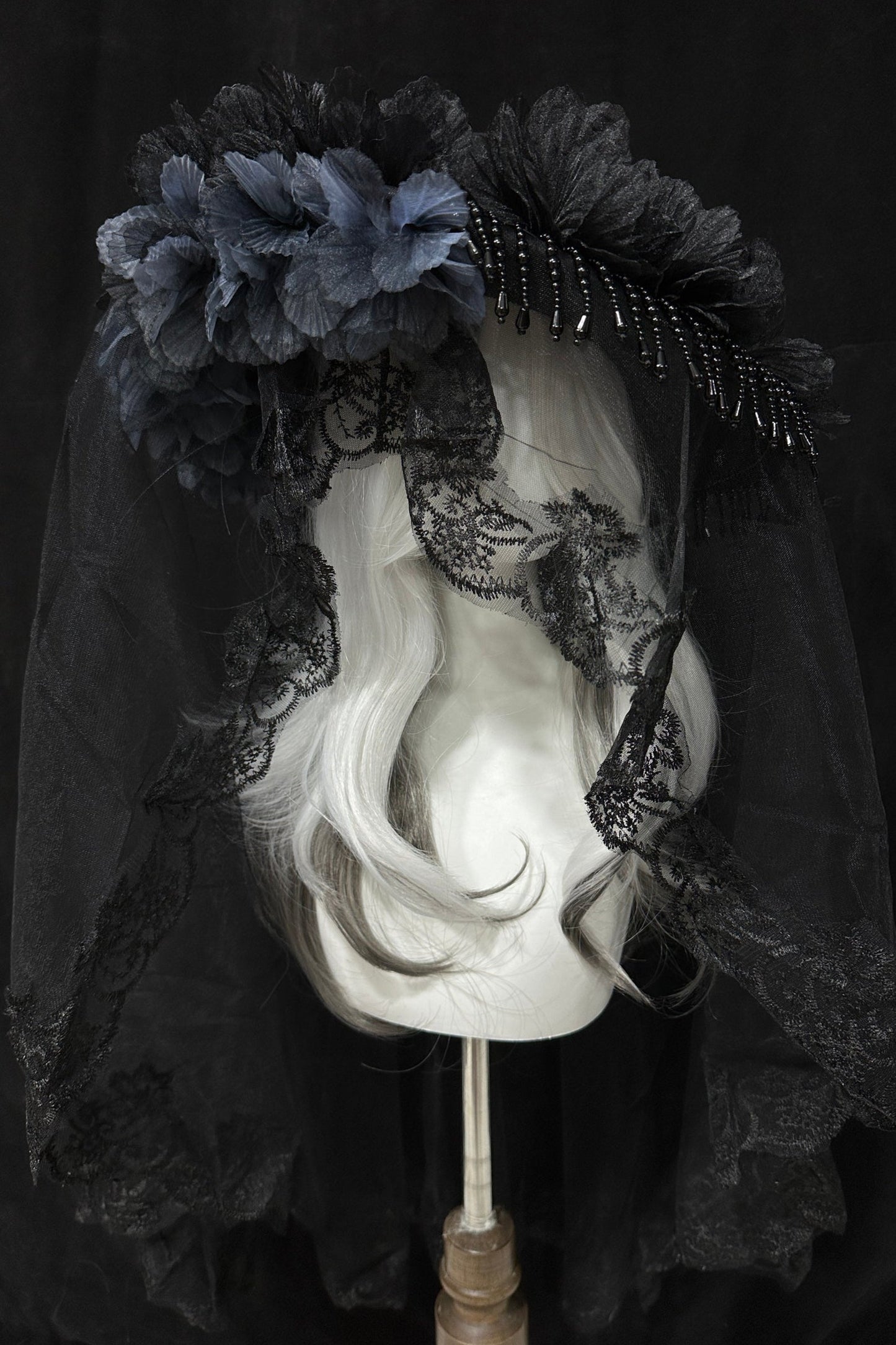 Sheer Dark Lace Gothic Hat