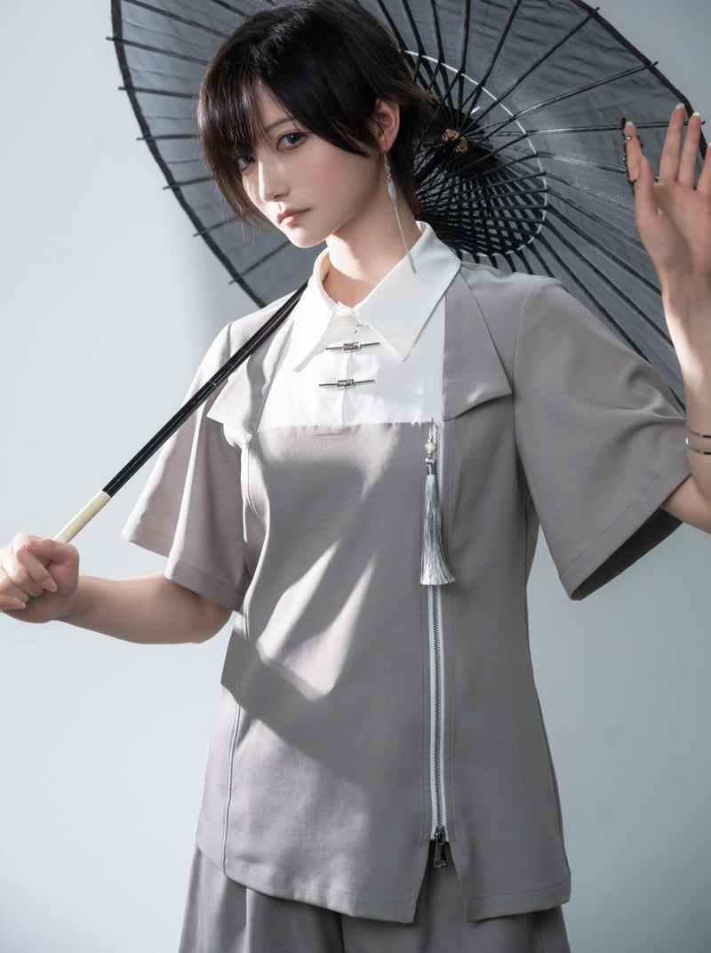 Chinese-style Mode Summer Top + Shorts
