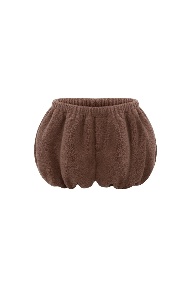 Bear Jacket + Moss Knit Suspender Top + Shorts